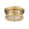 Z-Lite Clarion 2 Light Flush Mount, Olde Brass & Inner Clear Water & Outer Clear 493F2-OBR - alternate 5